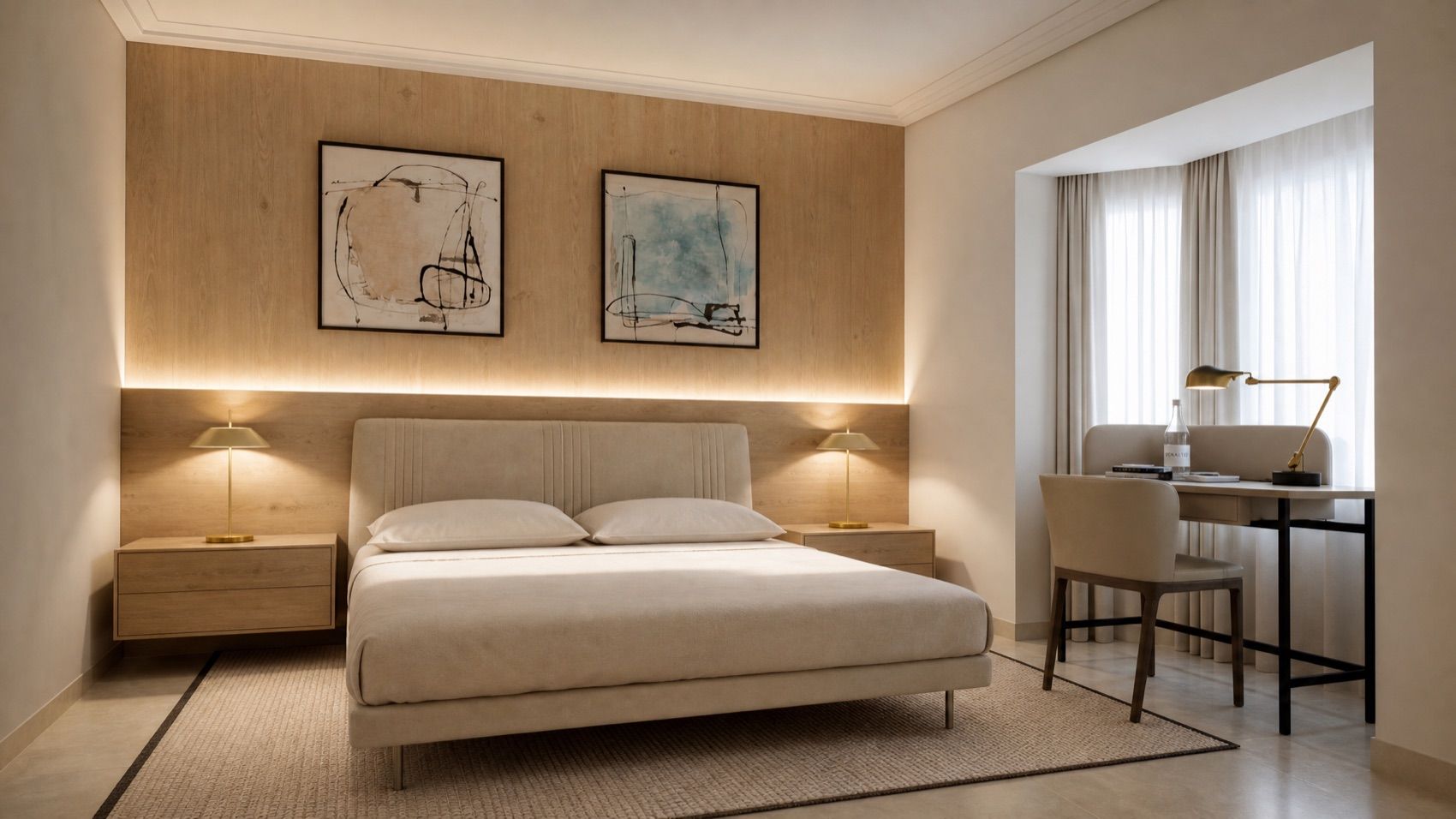 Second bedroom with integrated workspace