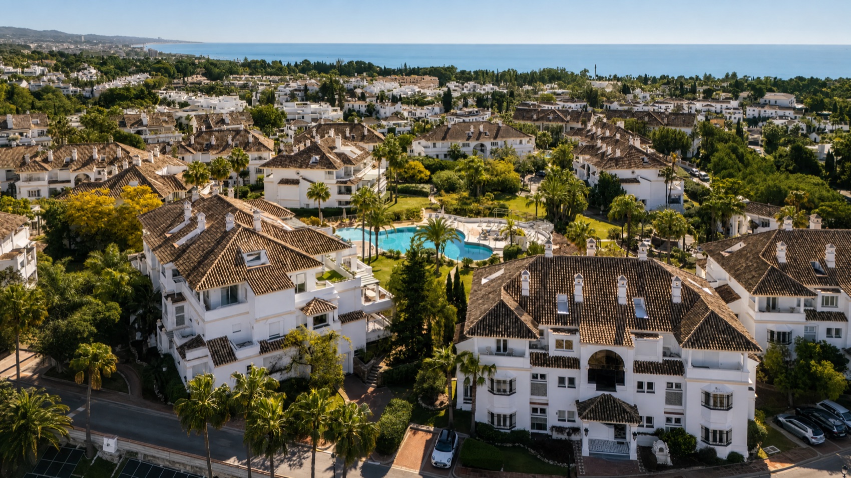Aerial view toward the Mediterranean Sea