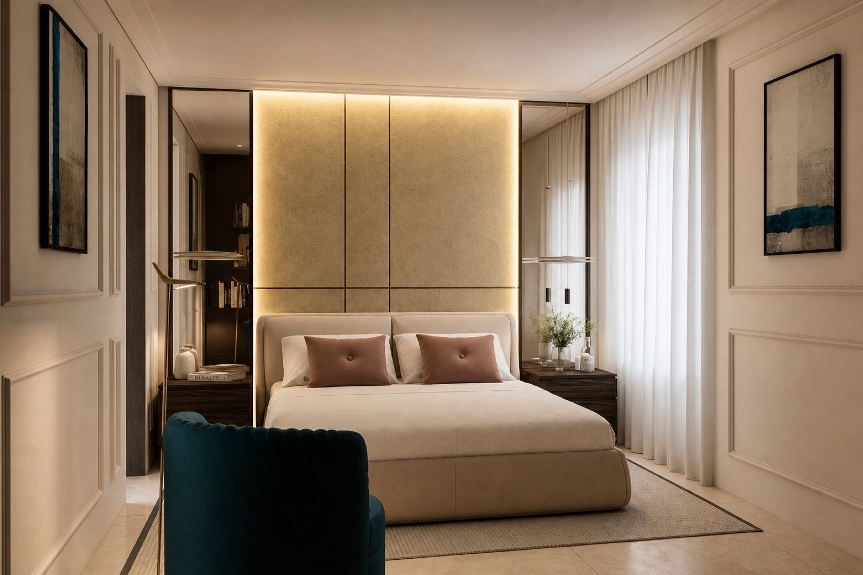 The master bedroom suite