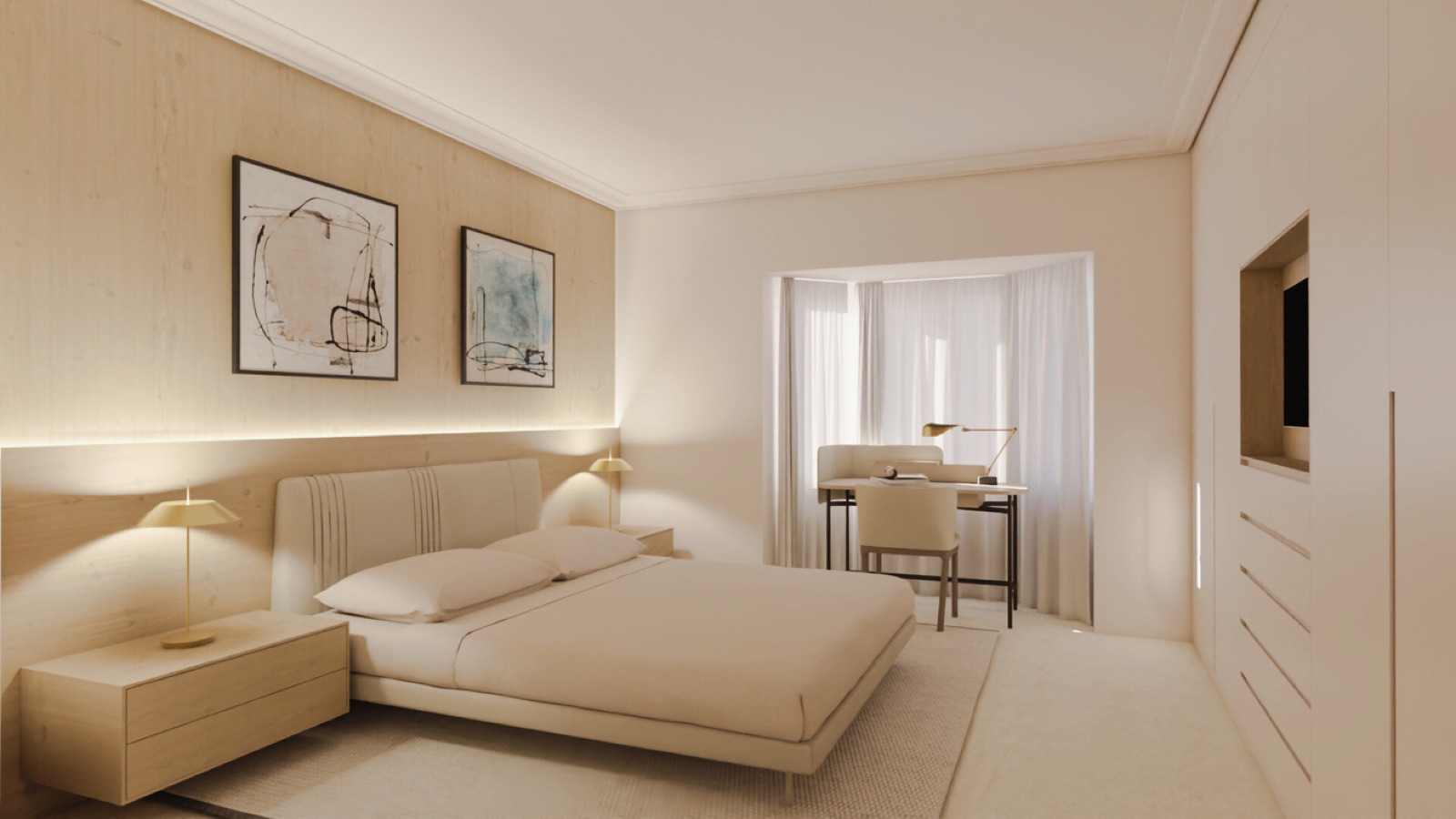 Second bedroom with integrated workspace