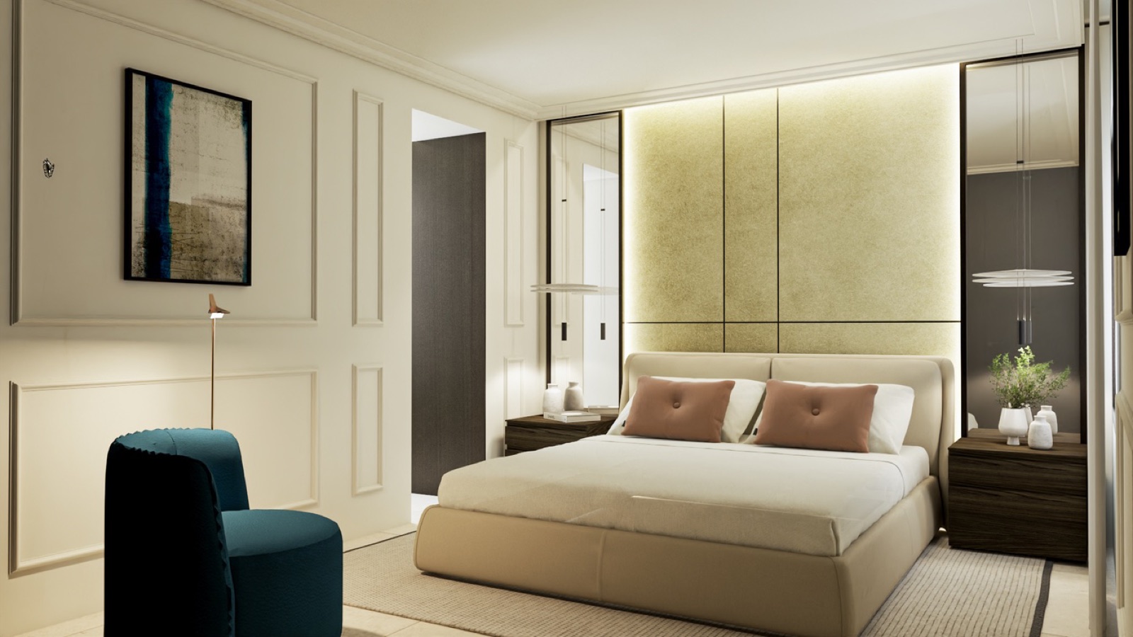 The master bedroom suite