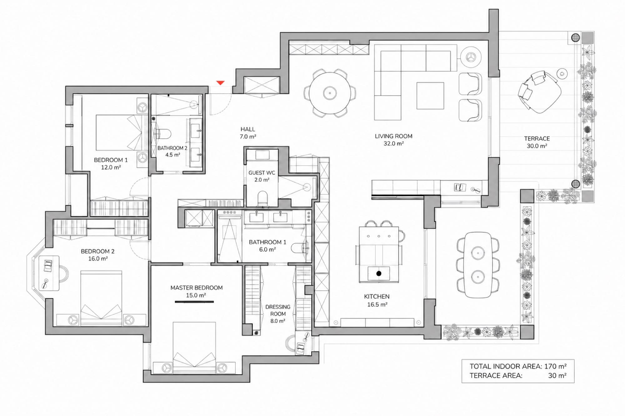 Floor plan of The Pearl of Monte Paraíso