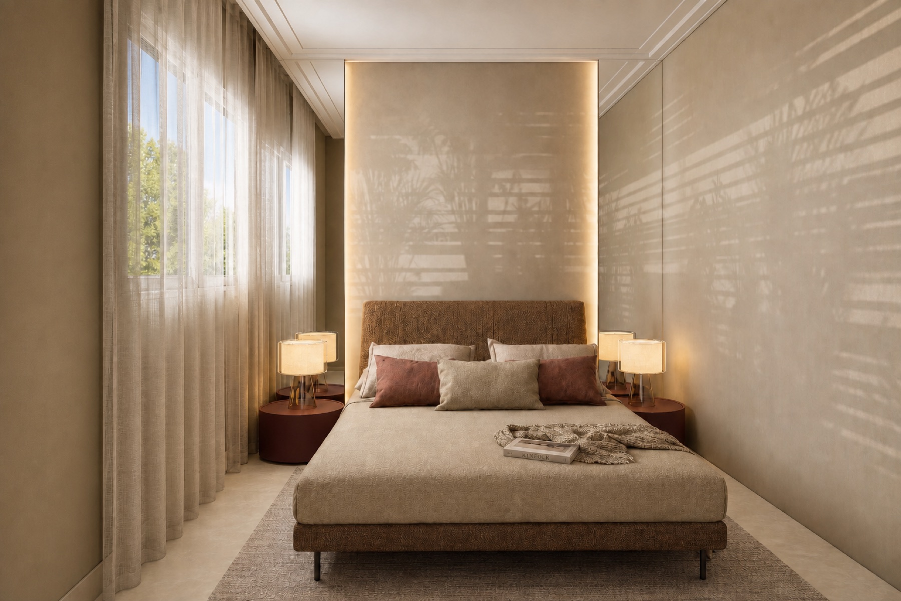Bedroom in soft Mediterranean light